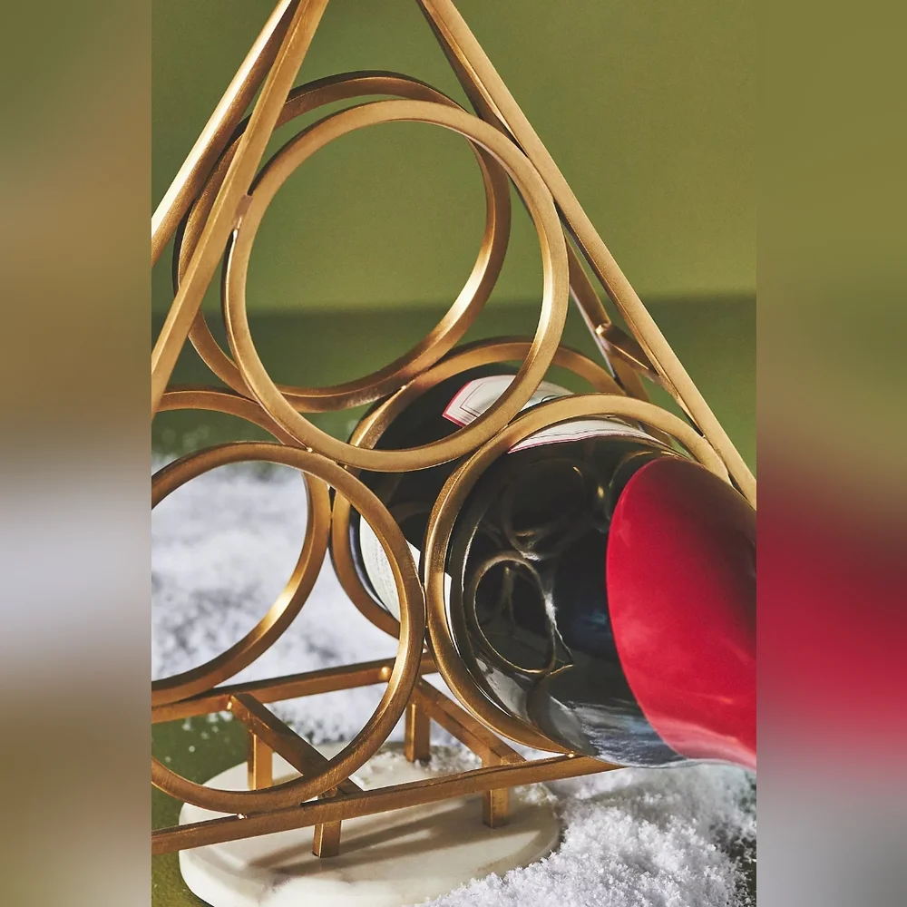 Anthropologie Paloma Dove Bird Brass Marble Wine Bottle Holder